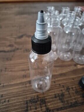 50!! Clear Plastic Dropper Bottle with Black Cap. 50!